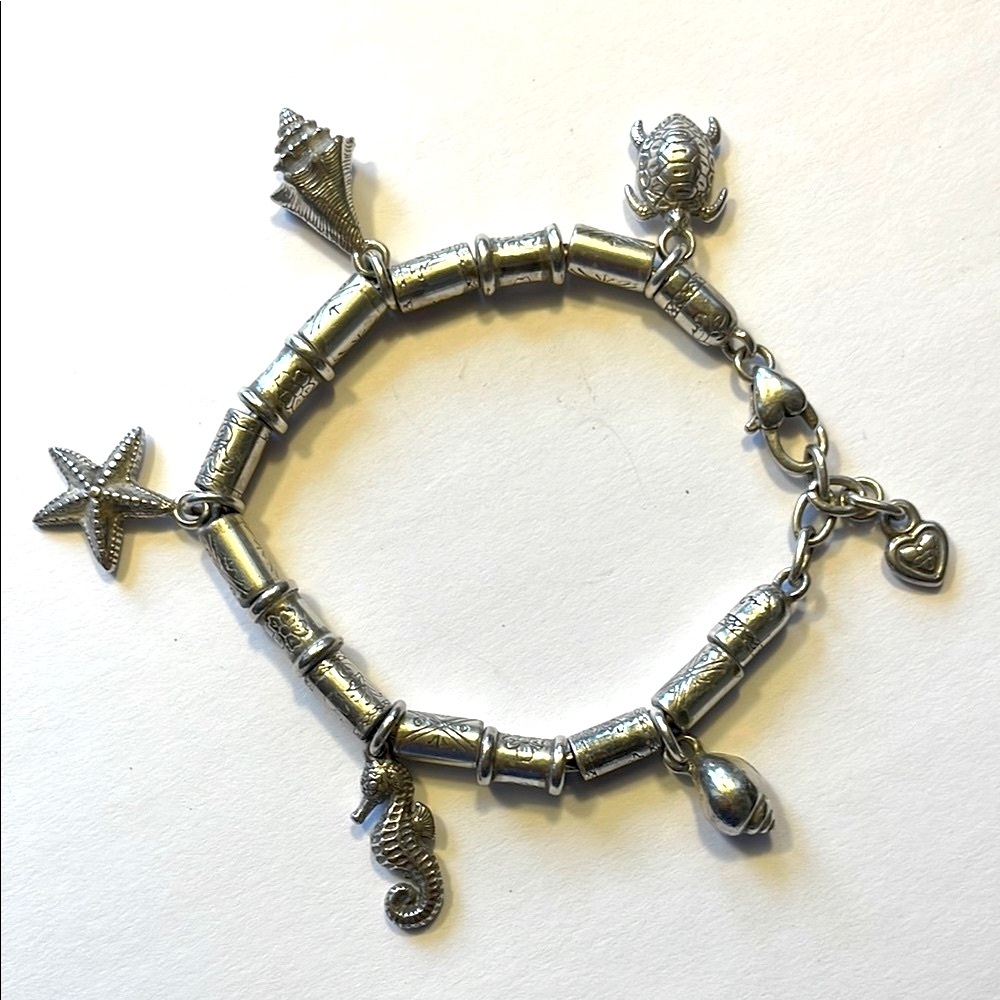 Brighton Silver Charm Bracelet with Oceanic Accents